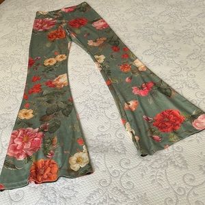 FARM Rio Velvet High Waist Flare Bell Bottoms NWOT
